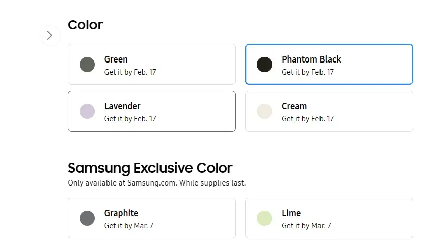 Samsung Galaxy S23 Colors