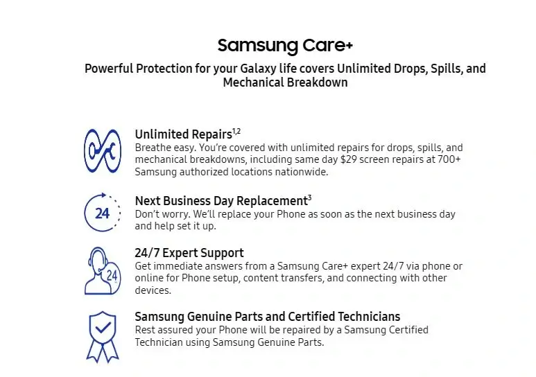 Samsung Care+ Plans